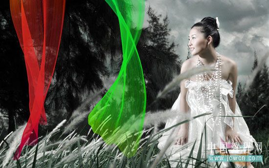 Photoshop教程:描边路径制作美丽飘逸的纱巾