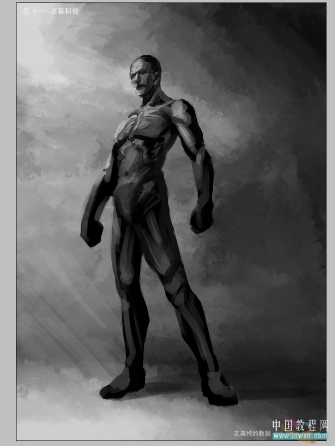 Photoshop手绘教程：配合数位板绘制精英战士插画