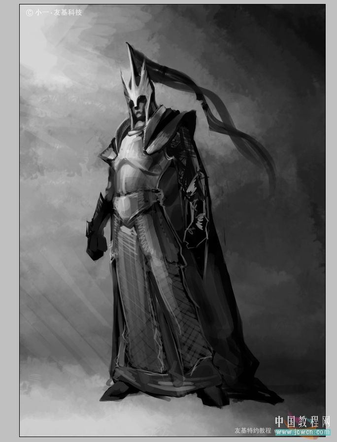 Photoshop手绘教程：配合数位板绘制精英战士插画