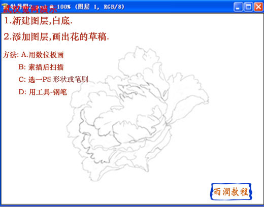 Photosho鼠绘教程:国色天香牡丹花