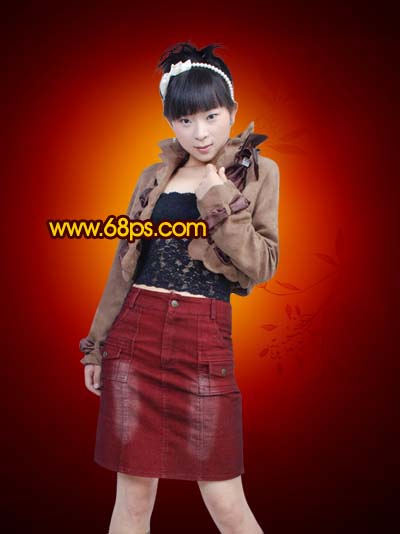 Photoshop打造漂亮的古典花饰美女