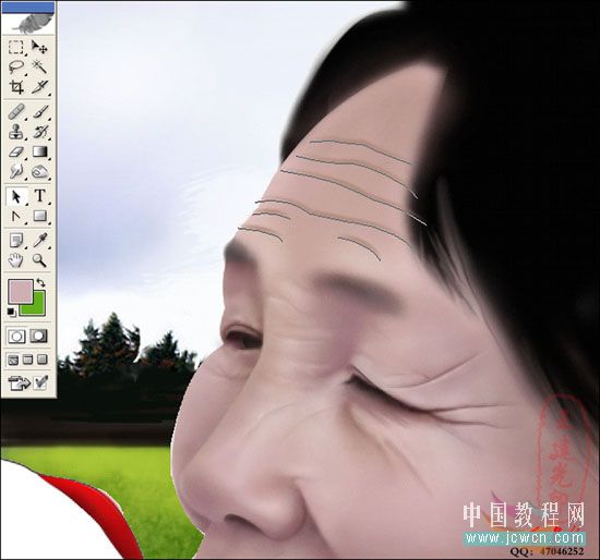 Photoshop鼠绘教程:人物写生之我的奶奶和宝宝