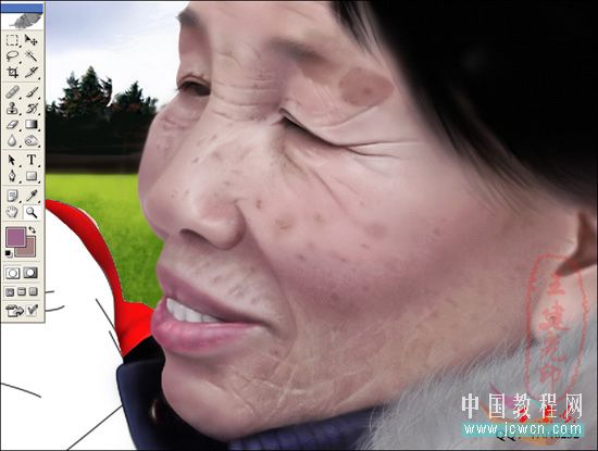 Photoshop鼠绘教程:人物写生之我的奶奶和宝宝
