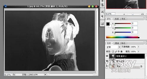 Photoshop国画教程:为MM打造工笔画效果