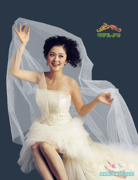 Photoshop抠图教程:复杂背景抠婚纱