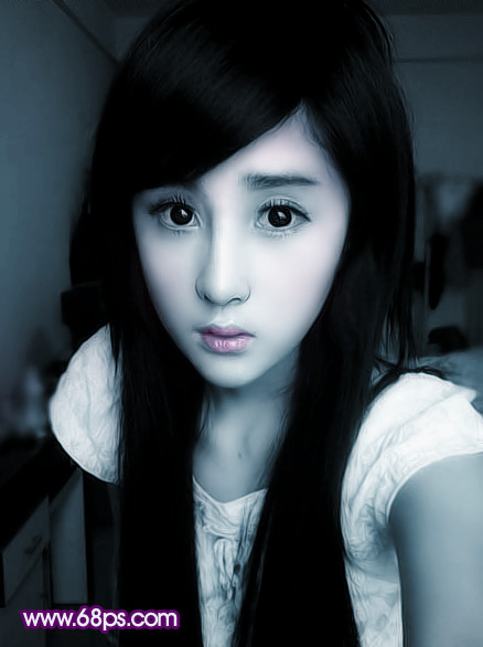 Photoshop调出美女个性的青色调_www.knowsky.com