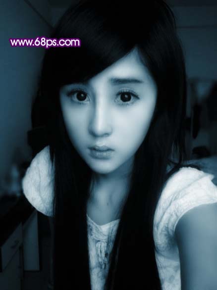 Photoshop调出美女个性的青色调_www.knowsky.com
