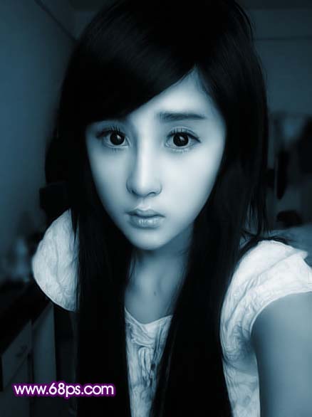 Photoshop调出美女个性的青色调_www.knowsky.com