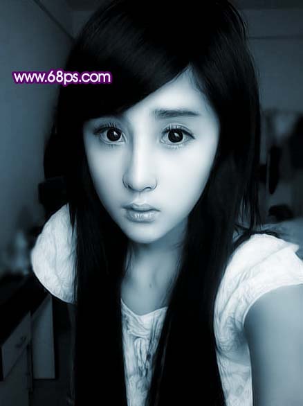 Photoshop调出美女个性的青色调_www.knowsky.com