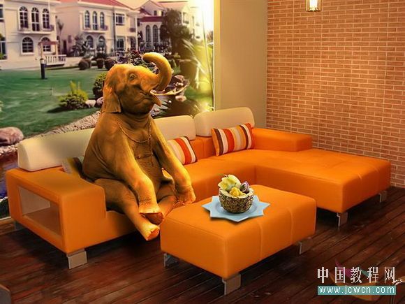 Photoshop合成教程:打造小象宝宝的悠闲时光