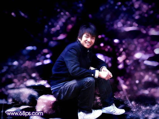 Photoshop给帅哥照片换上绚丽的蓝色背景_www.knowsky.com