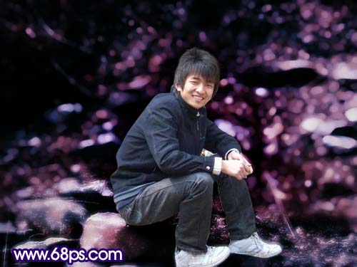 Photoshop给帅哥照片换上绚丽的蓝色背景_www.knowsky.com