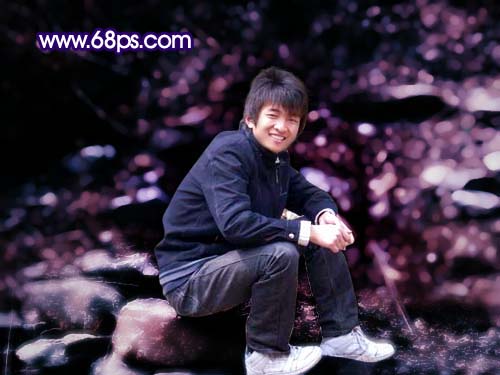 Photoshop给帅哥照片换上绚丽的蓝色背景_www.knowsky.com