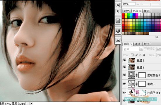Photoshop后期教程:综合运用调整偏色图,让MM靓丽起来_www.knowsky.com