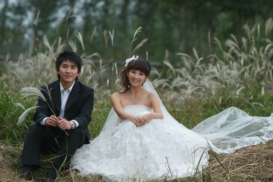 Photoshop调色教程:调出婚片温柔暖色调