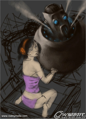 用Photoshop鼠绘机器人与女机械师