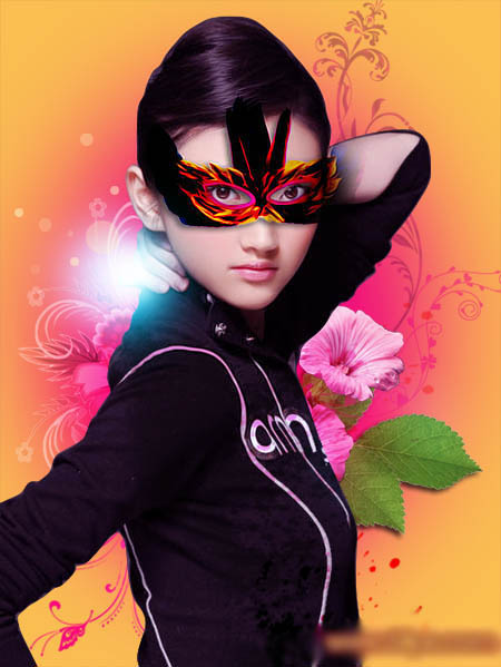Photoshop将清纯少女制作为风情女朗