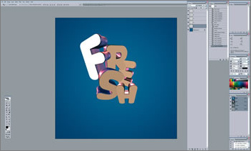 Photoshop制作动感3D字体效果