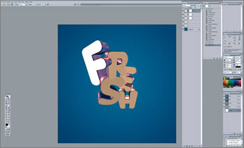 Photoshop制作动感3D字体效果