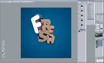 Photoshop制作动感3D字体效果