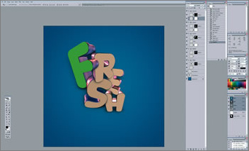 Photoshop制作动感3D字体效果