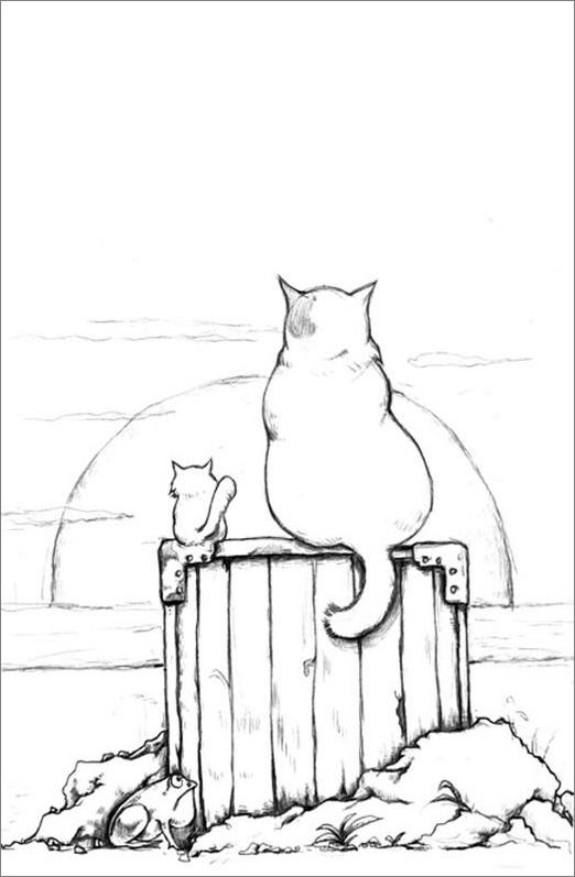 Photoshop和Painter手绘插画《眺望》