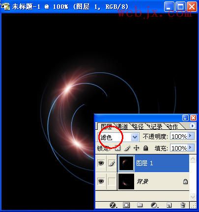 Photoshop滤镜打造旋转发光螺线