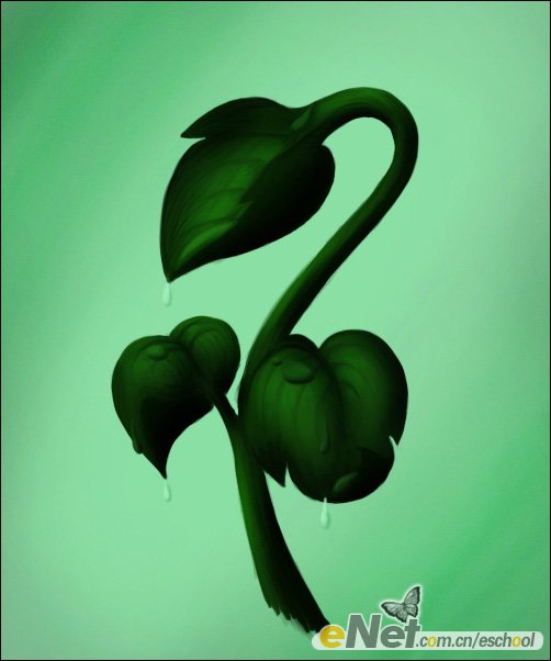 教你用Photoshop绘制青翠欲滴的植物