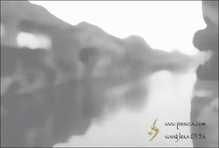 Photoshop把江南水乡变淡彩水墨画