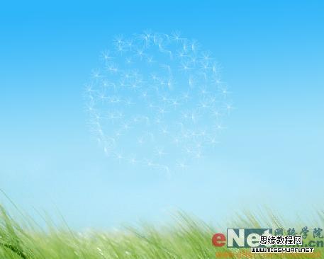 Photoshop制作逼真的风中蒲公英