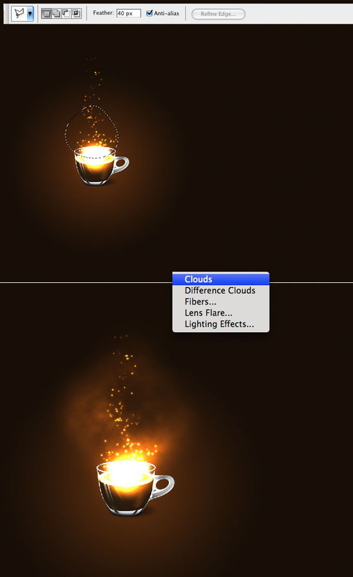 Photoshop简单制作魔术咖啡杯