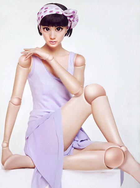 Photoshop将MM转变为木偶
