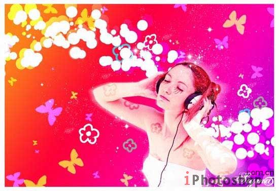 Photoshop打造一张非常艳丽的音乐海报