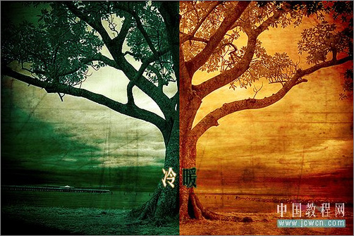Photoshop调色:树木照片的冷暖色调