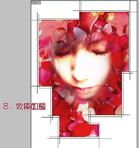 Photoshop照片合成_玫瑰花瓣围绕的女孩