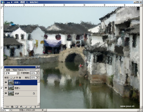 Photoshop另类方法处理照片为水彩特效