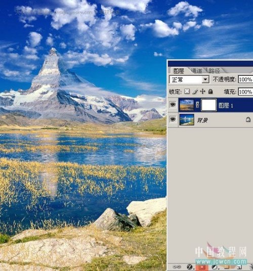 用Photoshop混合选项轻松合成风景照片