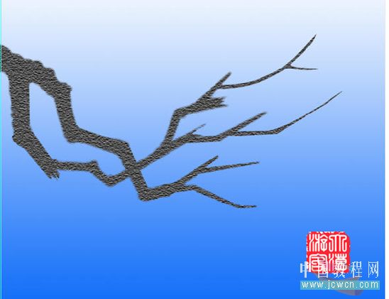 Photoshop教程：绘制一枝傲雪红梅