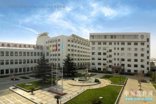晴朗白天变黄昏风景