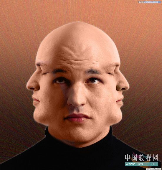 PS初学者教程—制作一个三面人效果