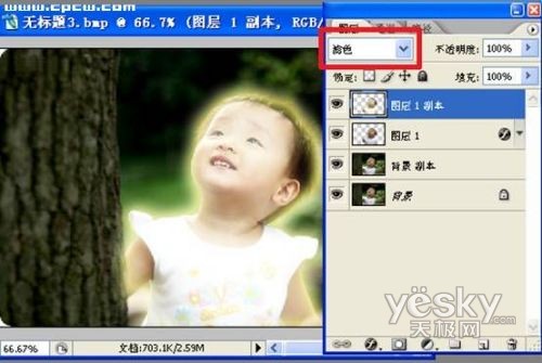 Photoshop照片特效处理:发光的天使宝贝