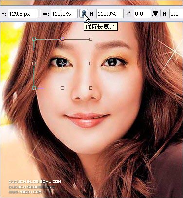 Photoshop制作眼睛鼻子变大小教程