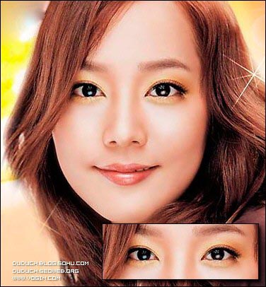 Photoshop制作眼睛鼻子变大小教程