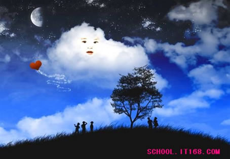 Photoshop合成实例：白云宝宝飘过来