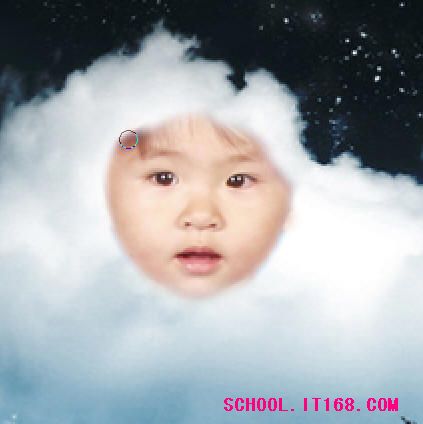 Photoshop合成实例：白云宝宝飘过来