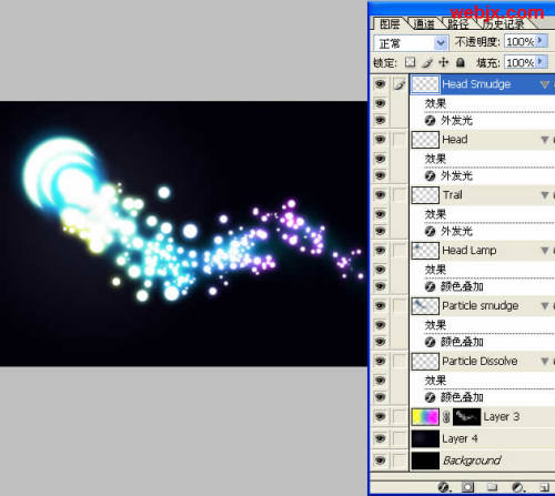 Photoshop模拟炫彩粒子特效