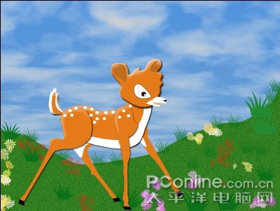 Photoshop画笔教程绘制活泼灵动的梅花鹿