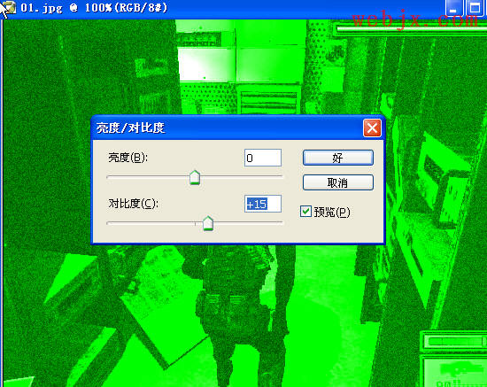 Photoshop轻松打造夜视照相机拍照效果