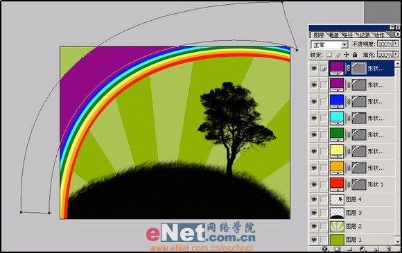 彩虹初现Photoshop设计奇幻风格的壁纸