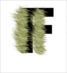 Photoshop画笔巧做青草字特效
